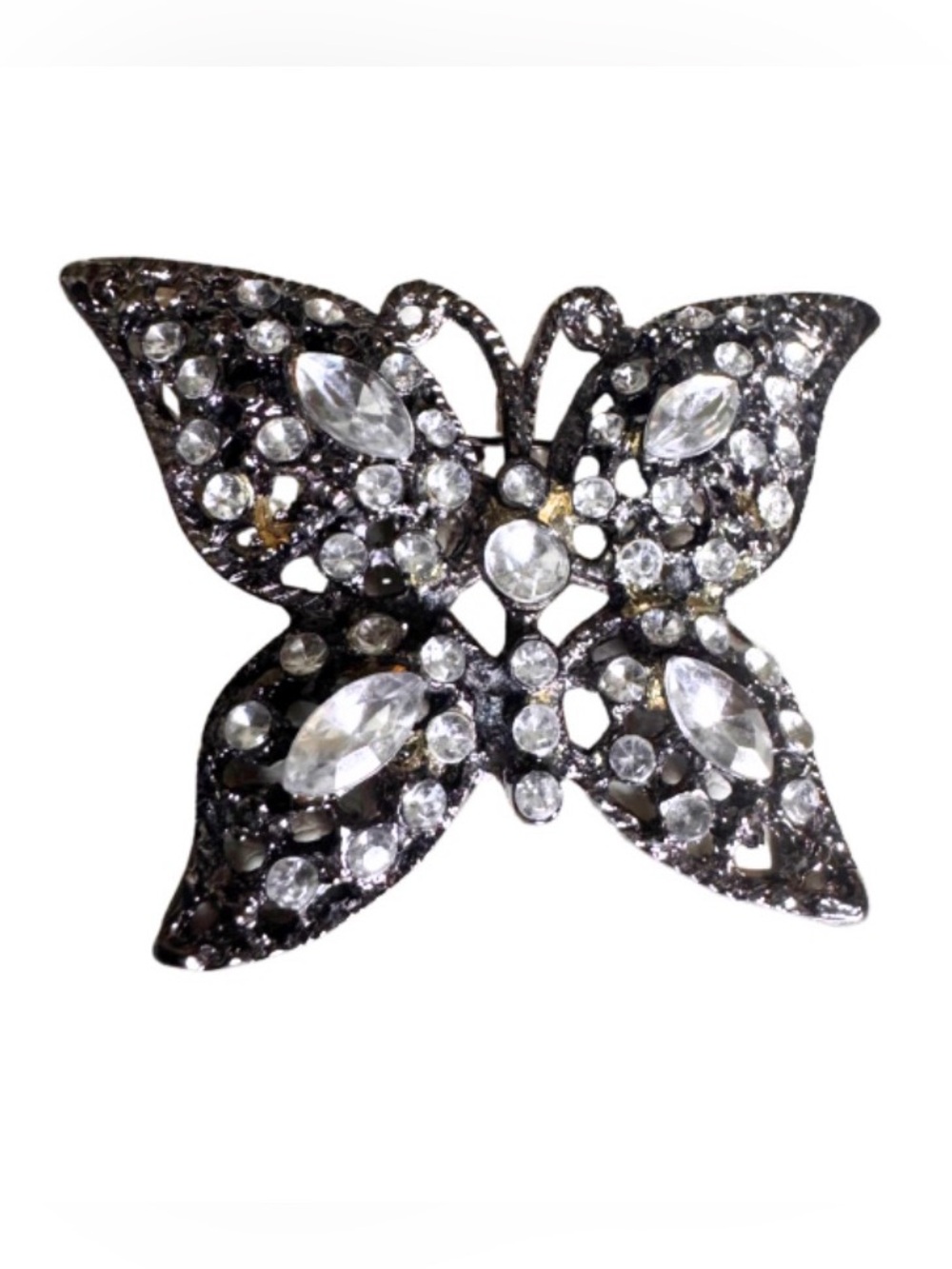 Rhinestone Butterfly Brooch